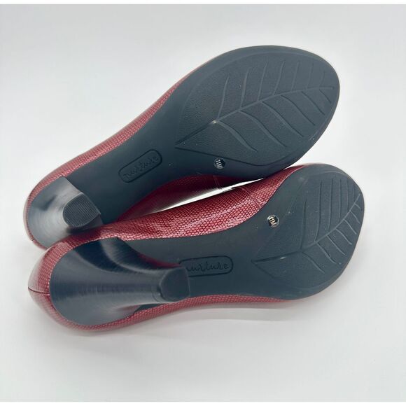 Nurture Copper Marjorie Reptile Print Pumps Heels Size 11M Burgundy Red Wine NEW - Picture 7 of 10